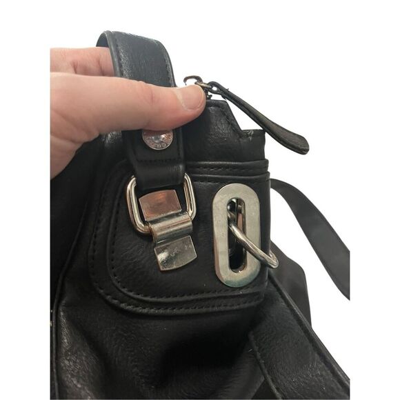 Steve Madden Big Black Purse , roomy good condition some wear - Picture 5 of 15